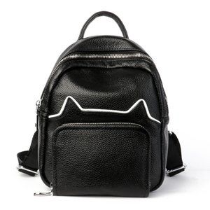 Cowhide backpack trend European and American schoolbag